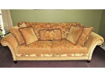 Rowe Furniture Sofa With Down Feathers & 5 Throw Pillows - From Stanley Furniture