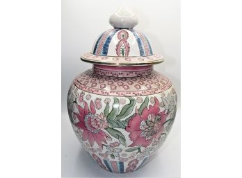 Floral Ceramic Jar With Lid