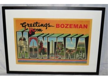 Greetings From Bozeman Montana Framed Decor