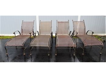Wrought Iron Outdoor Lounge Chairs  - Set Of 4
