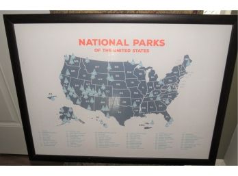 National Parks Of The United States Poster, Framed