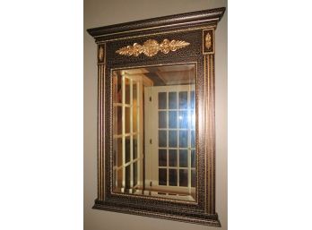 Wall Mirror With Gold/black Crackle Frame