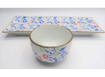 Asian Bowl And Plate - Set Of 2