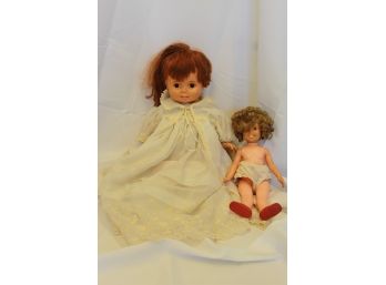 Ideal Toy Corp. Dolls W/ Red Hair & Christening Dress Lot Of 2