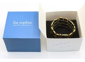 Lia Sophia Green LimeLight Stretch Cuff Bracelet