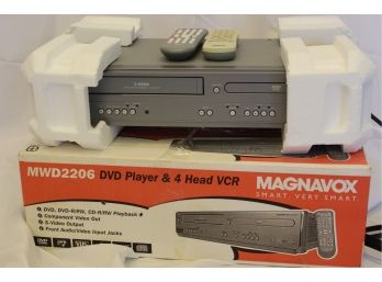 Magnavox MWD2206 DVD Player & 4 Head VCR W/ Remote