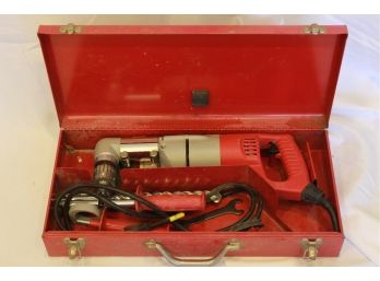 Milwaukie 1/2' Heavy Duty Right Angle Power Drill W/ Metal Carry Case