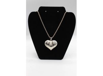 Sterling Silver 925 Heart Shaped Pendant Necklace