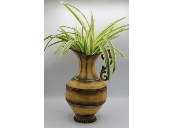 Faux Spider Plant In Decorative Pitcher Vase