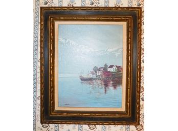 Vintage Signed KshKuda Oil On Canvas Framed Painting