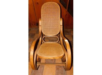 Vintage Bentwood Rocker Thonet Style Cane Back Rocking Chair