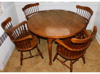 Mid Century  4 Windsor Captain Chairs - Solid Maple Table