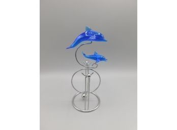 Dolphin Glass Desk Pendulum
