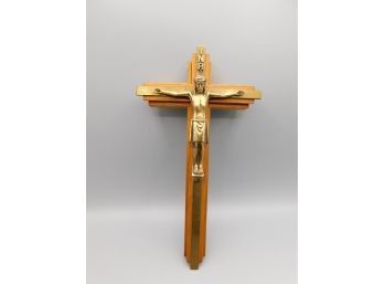 Inri Jesus Of Nazareth Religious Cross Hanging Candle Stick Holder