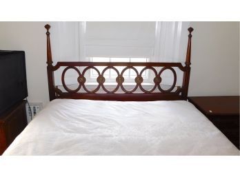 Continental San Carlo Vintage Solid Cherry Wood Full Size Headboard With Metal Frame