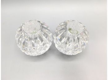 Cut Glass Candle Stick Holders Lot Of 2