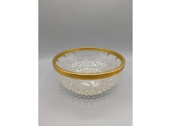 Cut Glass Bowl W/ Gold Rim