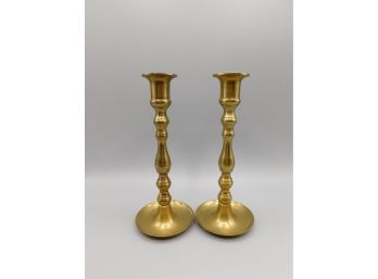Vintage Japan Brass Candlestick Holders - Set Of Two