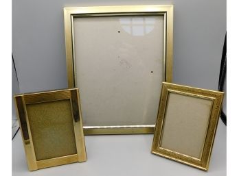 Gold Toned Picture Frames Lot Of 3
