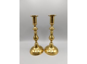Vintage Brass Candlestick Holders - Set Of Two