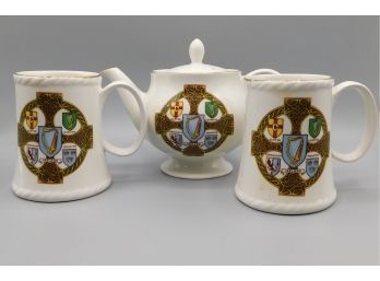 Arklow Ireland China Teapot & Mugs - Set Of Two