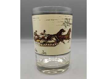 Arby's Collector's Series Currier & Ives 'The Sleigh Race' Drinking Glass