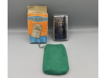 Vintage Jon-e Company Handwarmer With Box And Felt Sack