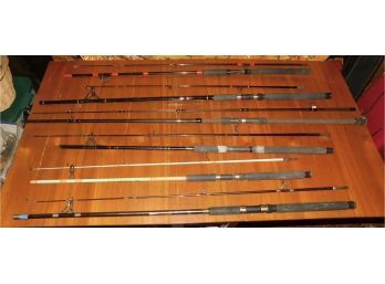 Assorted Lot Of Saltwater Surf Caster Rods - Lot Of Eight
