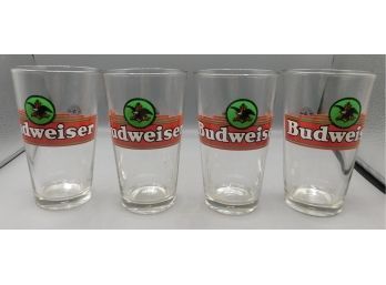 Budweiser Pilsner Drinking Glasses - 4 Total