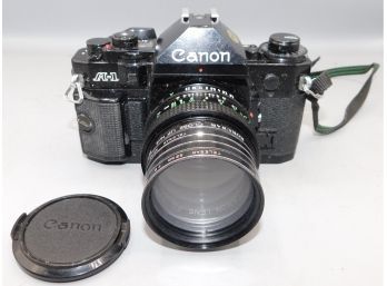 Canon A-1 Film Camera With Telesar 52mm Lens