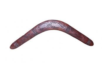 Hand Crafted Carved Wooden Boomerang