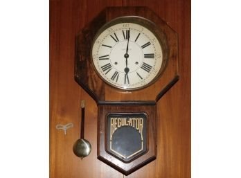 Vintage Verichron 31 Day Regulator Pendulum Operated Wall Clock - Key Included