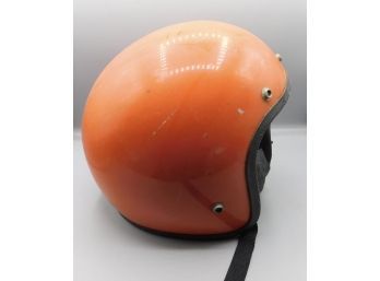 Vintage Orange Motorcycle Helmet