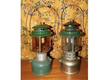 Coleman Pair Of Lanterns With Pyrex Glass - 2 Total