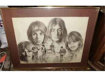 Vintage Beatles Print Framed