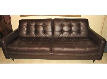 Natuzzi Brown Leather Sofa