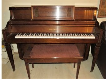 Charles R. Walter Upright Piano & Bench