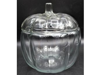 Glass Pumpkin-shaped Jar With Lid