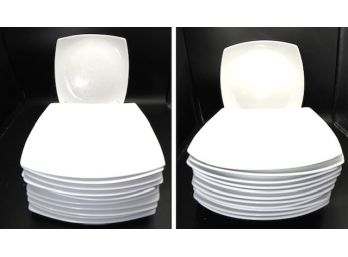 Aurora From Elan Ten Strawberry Street Vitreous Porcelain Plates - Assorted Set Of 23 (2 Sizes)
