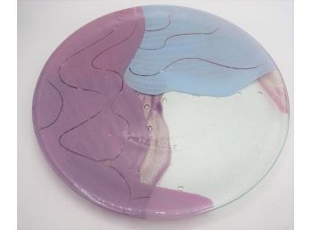 Art Glass Painted Glass Plate