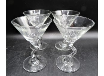 Curved Stem Martini Glasses - Set Of 4