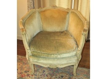 W & J Sloane Inc.  Velvet Barrel Back Chair - From France