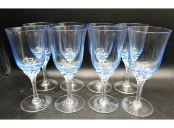 Blue Tinted Wine Glasses - Set Of 8
