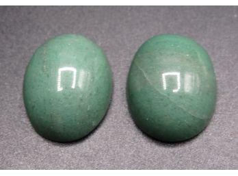 Jade Style Oval Stones - From Iran - Set Of 2