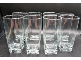Square Bottom Drinking Glasses - Set Of 8