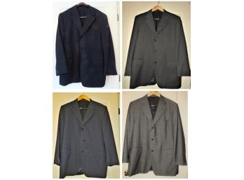Canali Men's Wool Suits - 4 Pant Suits - Black/Charcoal Gray/dark Blue