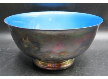 Reed & Barton Silver-plated & Enamel Blue Bowl