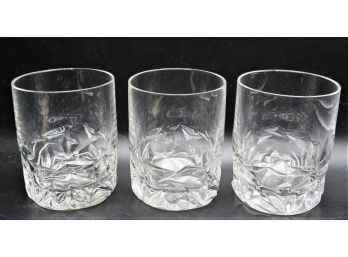 Tiffany & Co. Crystal Rock Cut Whiskey Glasses -  Set Of 3