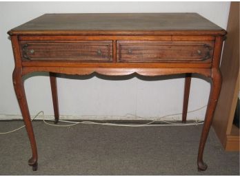 Wood 2-drawer Desk/Vanity On Wheels