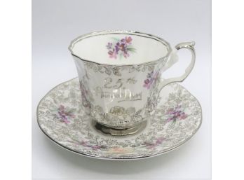 Elizabethan Fine Bone China '25th Anniversary' Teacup & Saucer